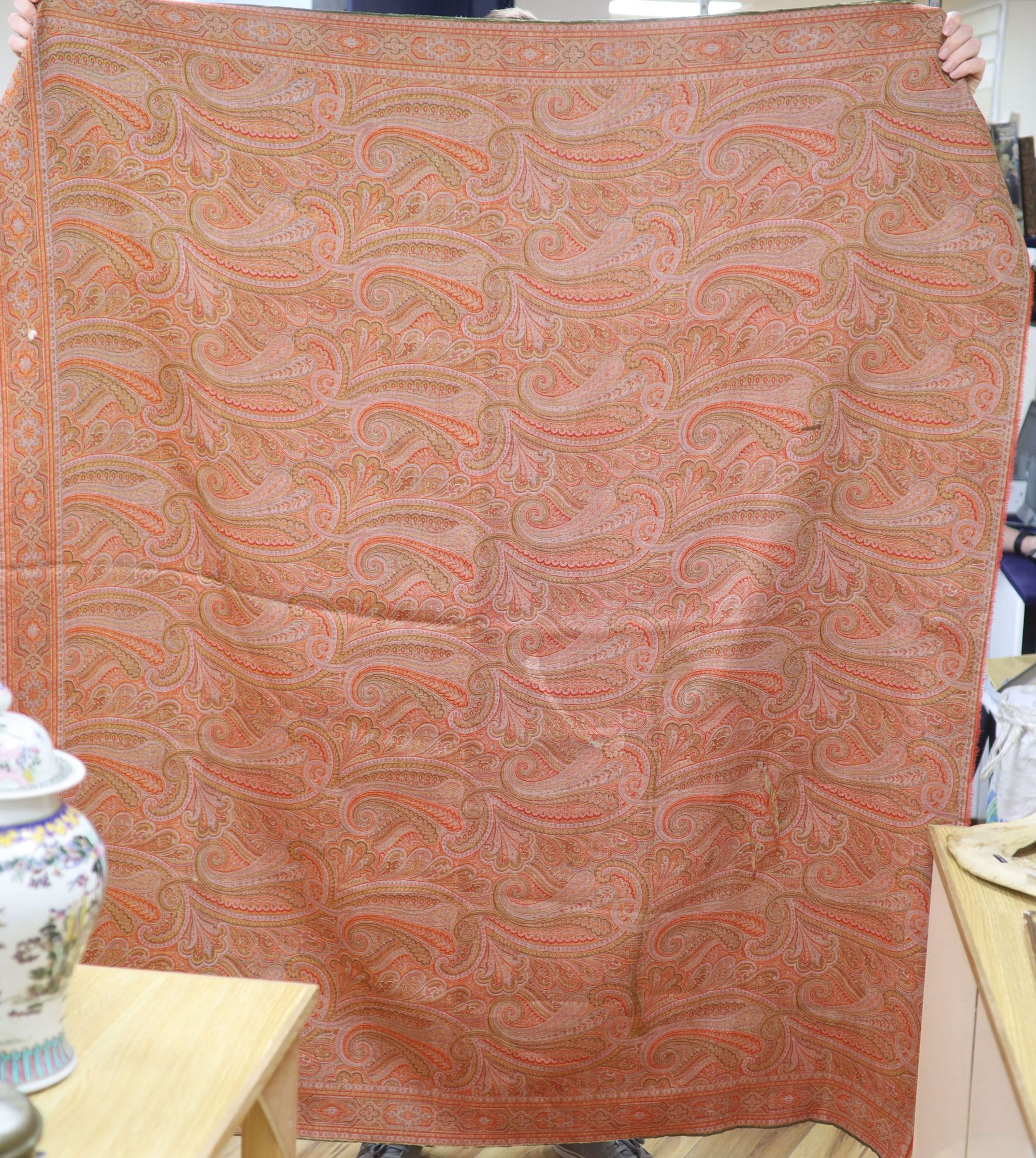 A 19th century Paisley shawl and two part Paisley shawls